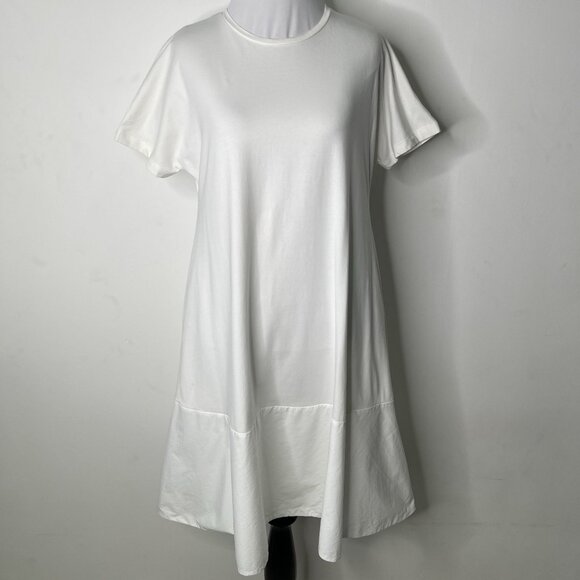 COS Women's White Cotton Crewneck Short Sleeve Mini Dress Size XS - Picture 1 of 11